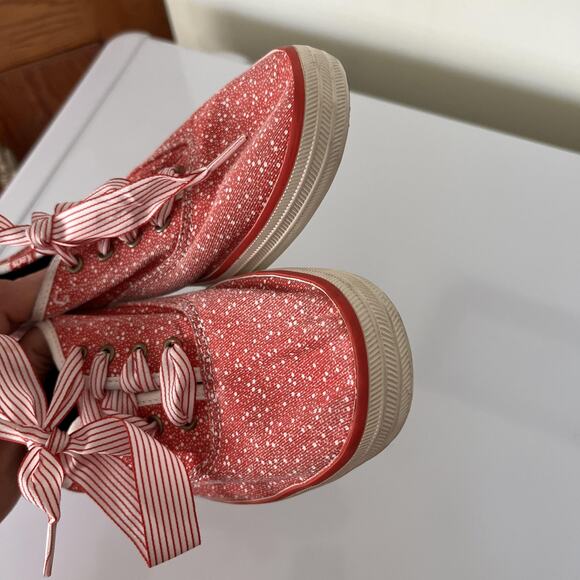 Keds Taylor Swift Shoes Womens Size 7.5 Red Speckle Canvas Ribbon Laces WF48680M - Picture 4 of 10